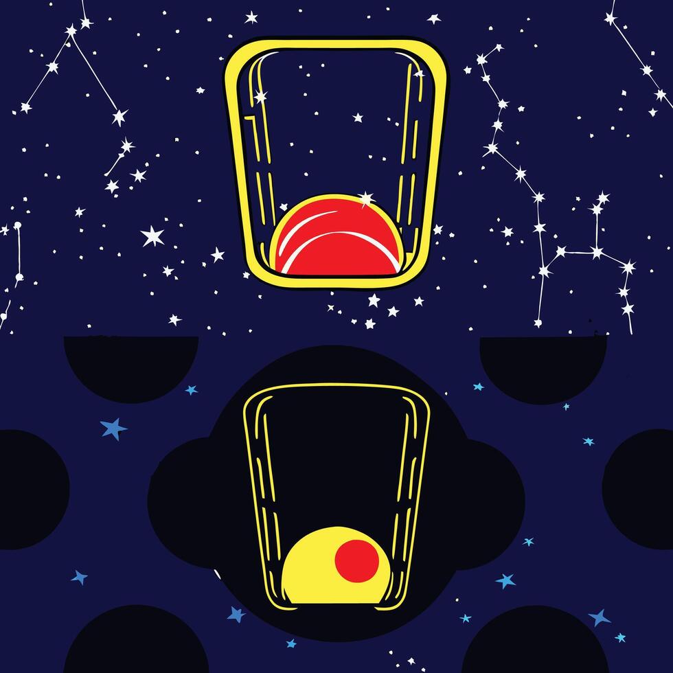 Celestial Gate Cosmic Journey Through Stars and Planets vector