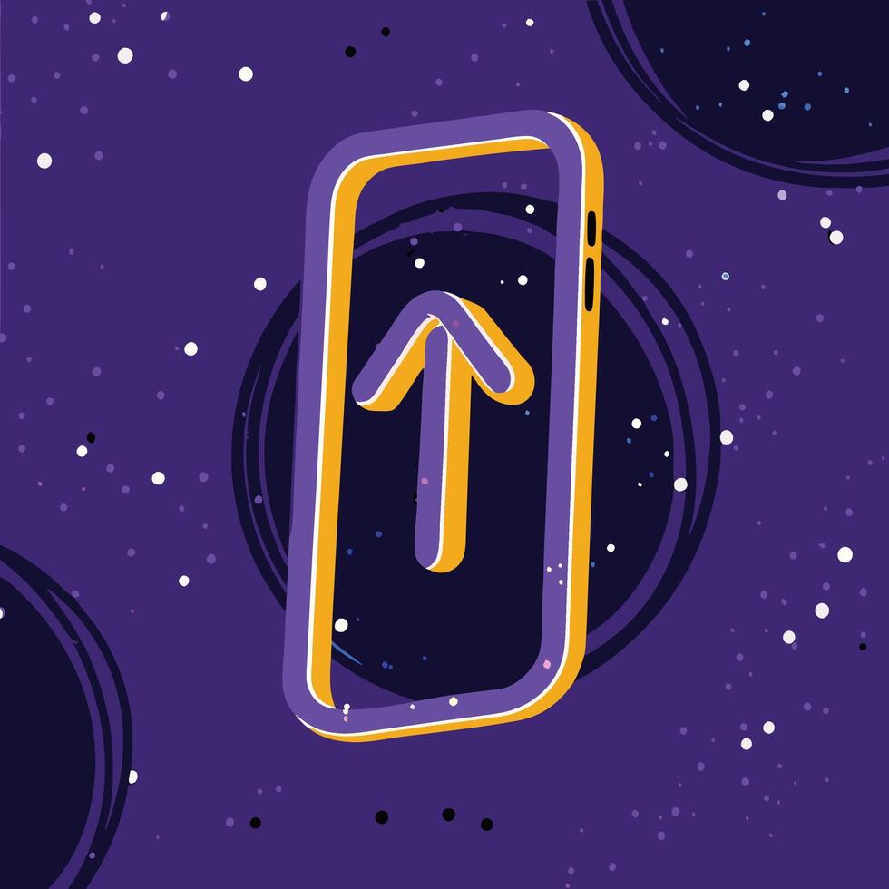 Mobile Upward Arrow Interface Design Element vector
