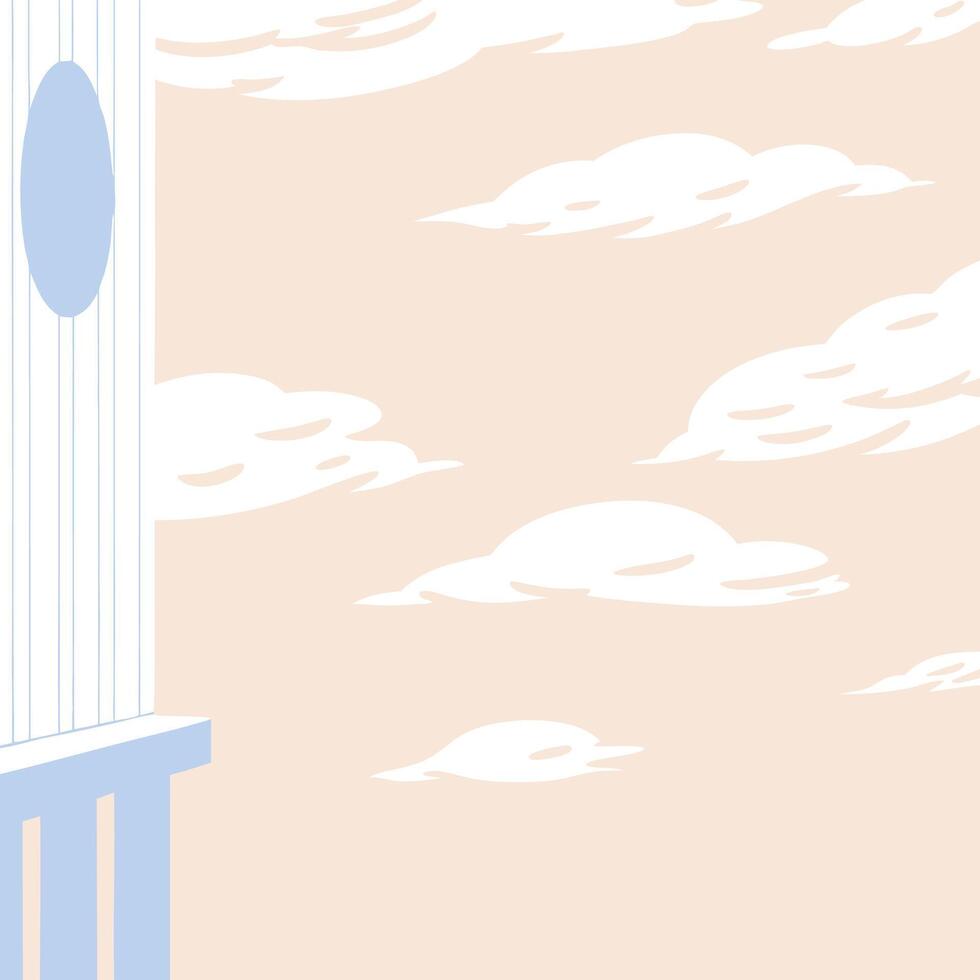 Pastel Sky and Abstract Structure vector
