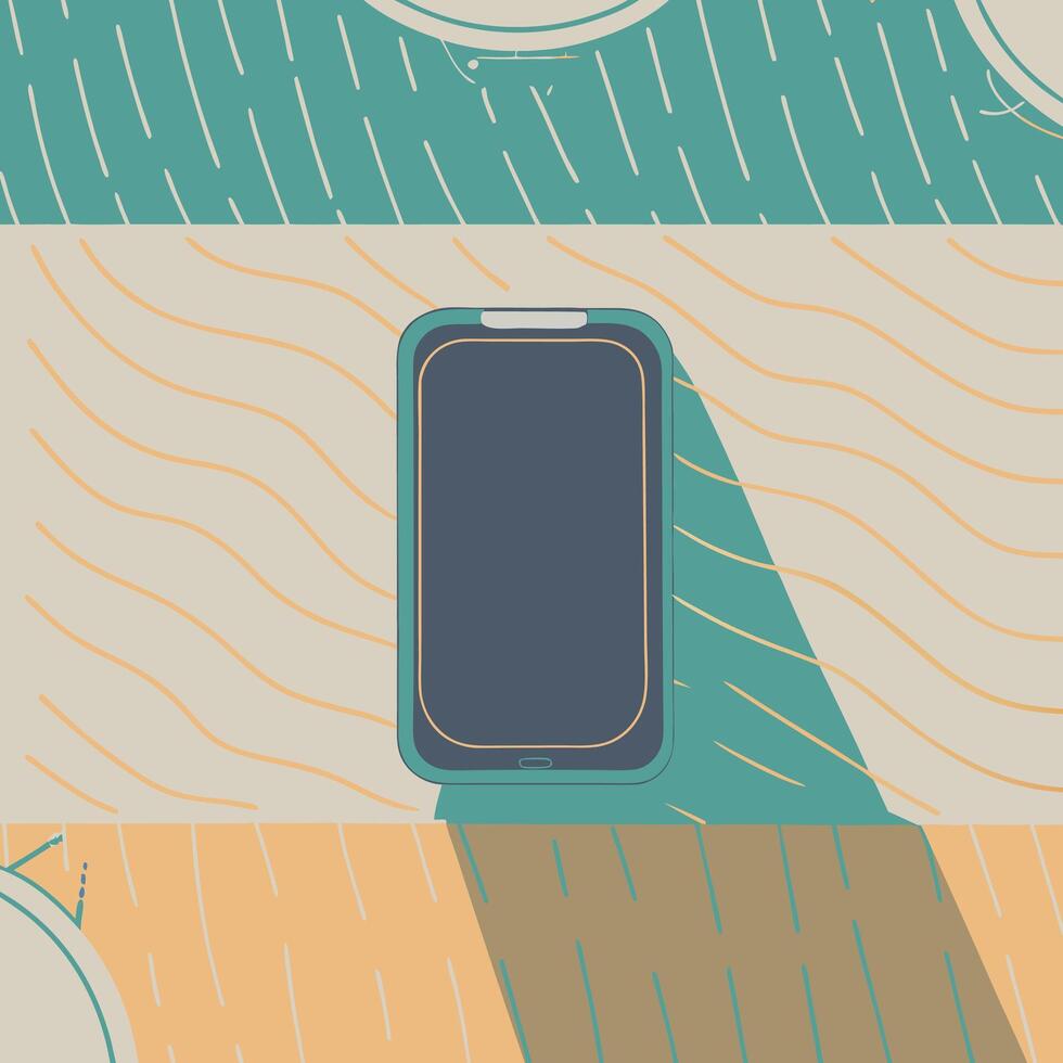 Smartphone on Abstract Background Minimalist Design vector