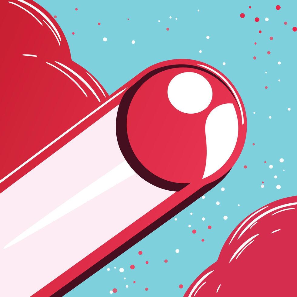 Abstract Red and Pink Shapes on Blue Background vector