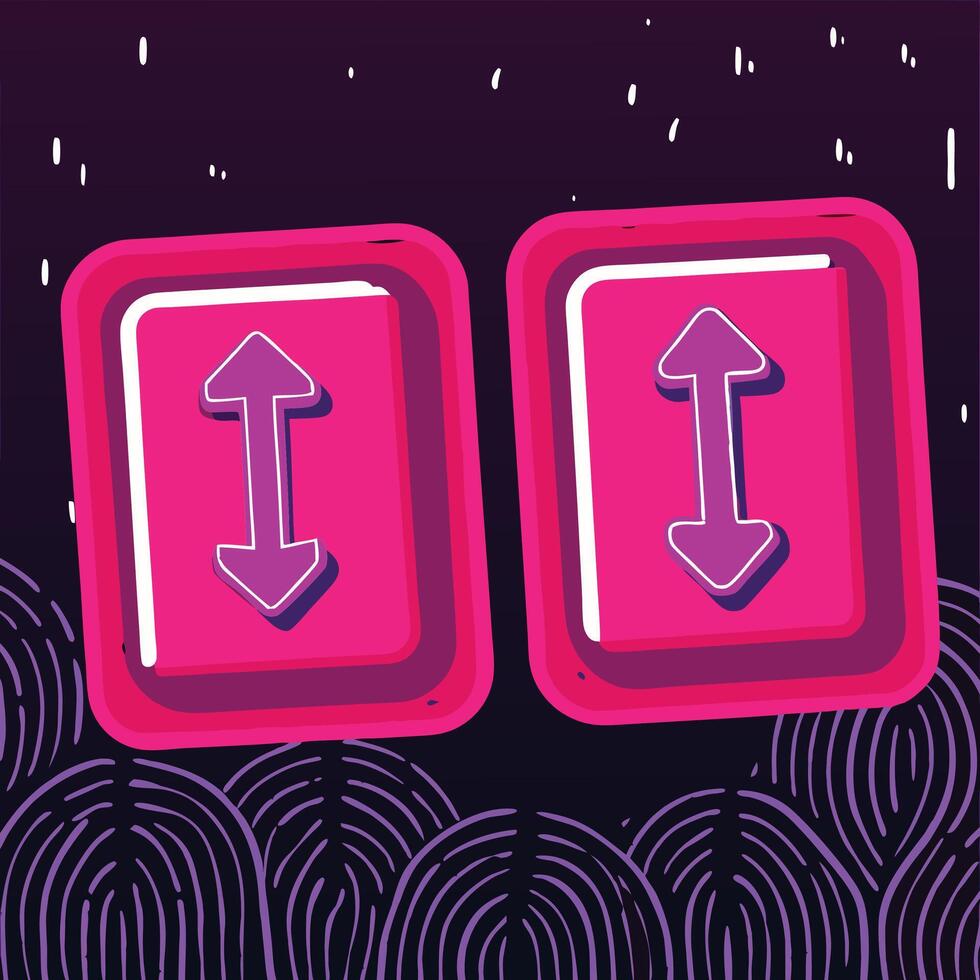 Double Arrow Buttons Up and Down Navigation vector