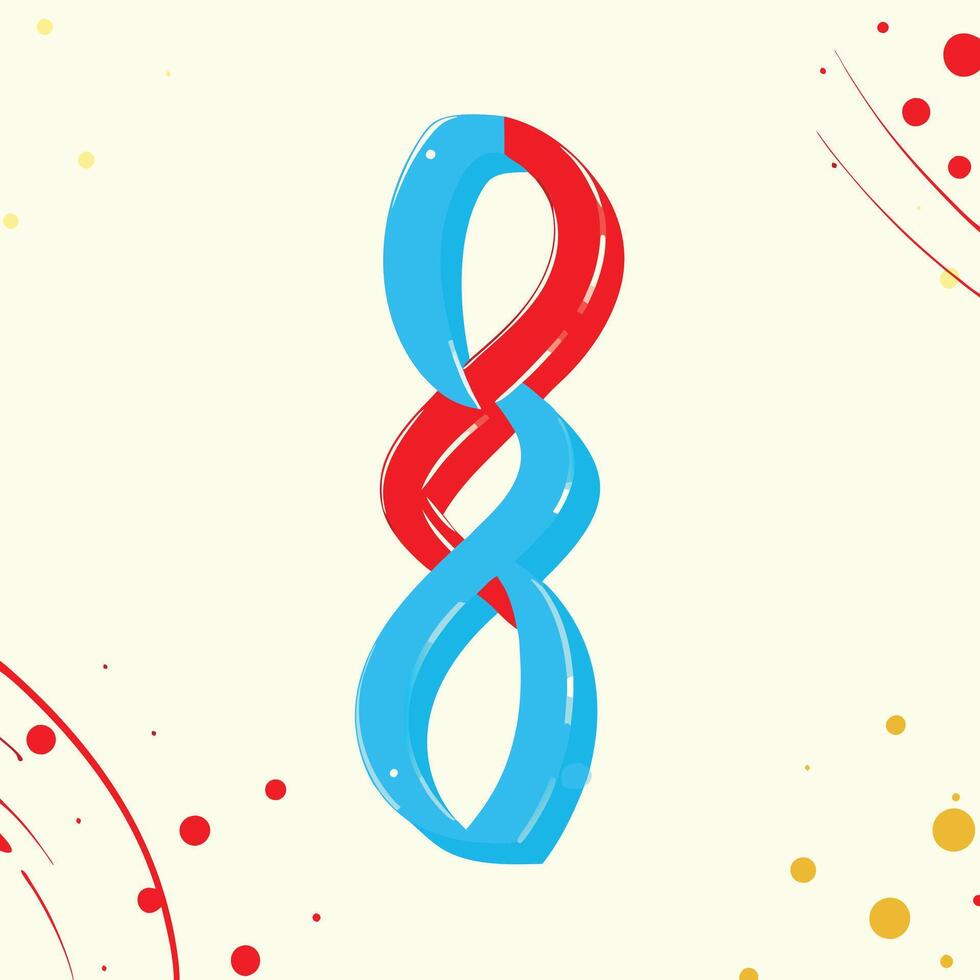Intertwined Abstract Design Blue and Red Infinity Symbol vector