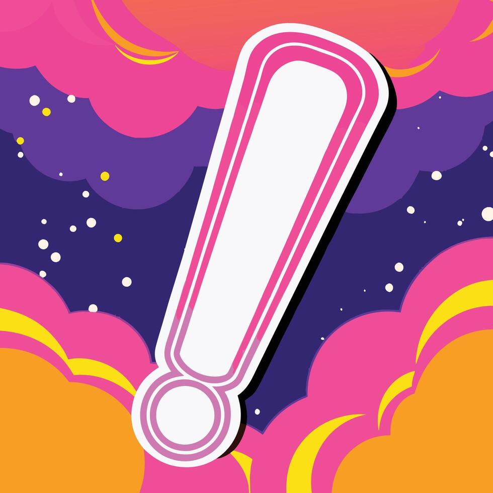 Abstract Exclamation Mark Design Vibrant Colors and Shapes vector