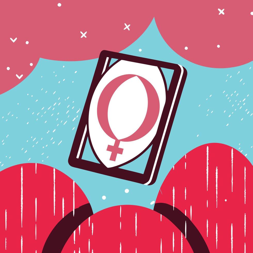 Digital Tablet Displaying Female Symbol Abstract Art vector
