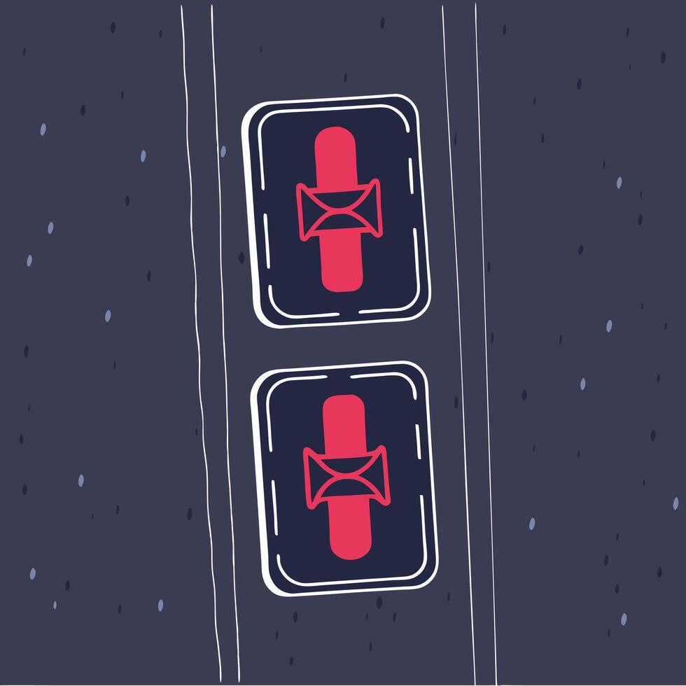 Overhead View of Traffic Signals at Night vector