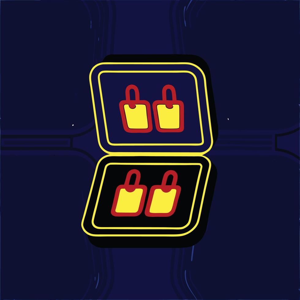 Pair of Yellow Tags in a Case vector
