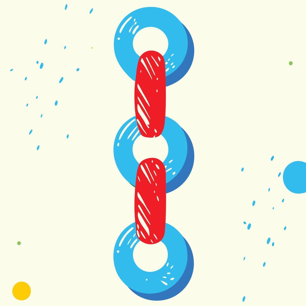 Abstract Shapes Interconnected Rings and Rectangles vector