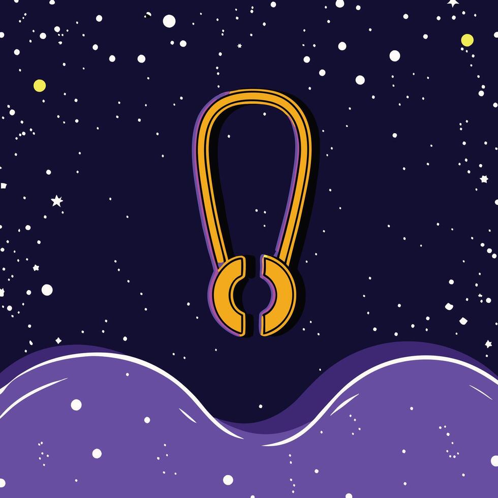 Cosmic U-Shaped Object Abstract Space Art vector