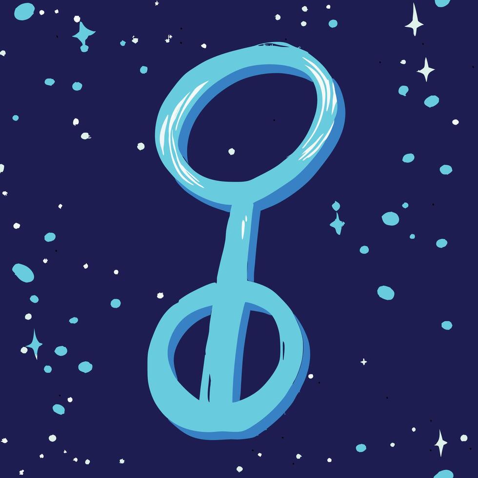 Abstract Celestial Symbol Cosmic Design with Glowing Circles and Stars vector