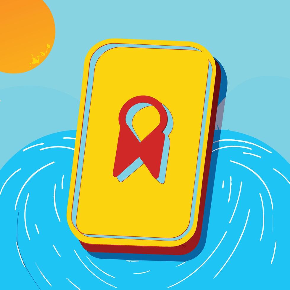 Abstract Badge Design Yellow, Red, and Blue Icon vector