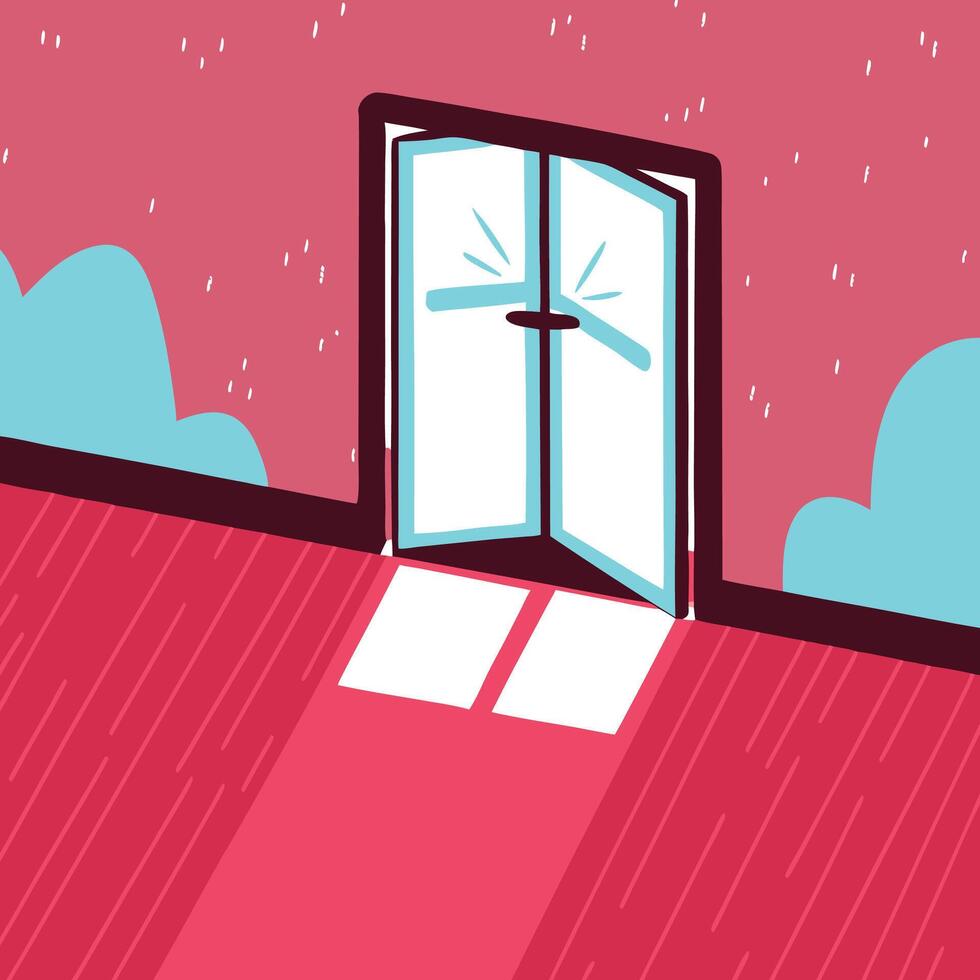 Open Door to New Opportunities Abstract Illustration vector