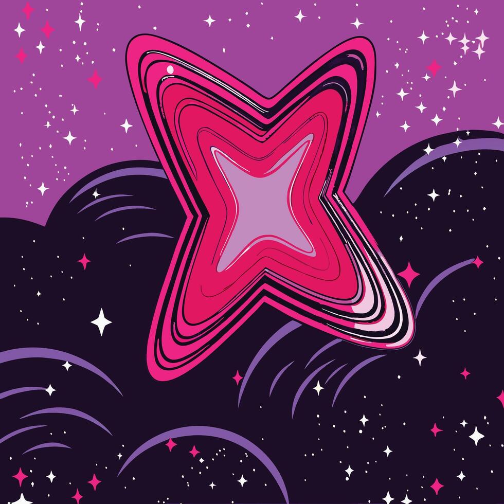 Cosmic Starburst Abstract Space Art vector