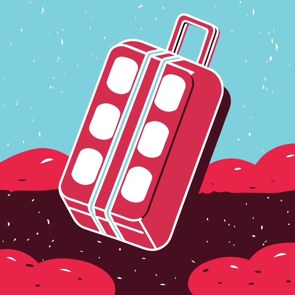 Vacation Packing Rolling Suitcase Essentials vector