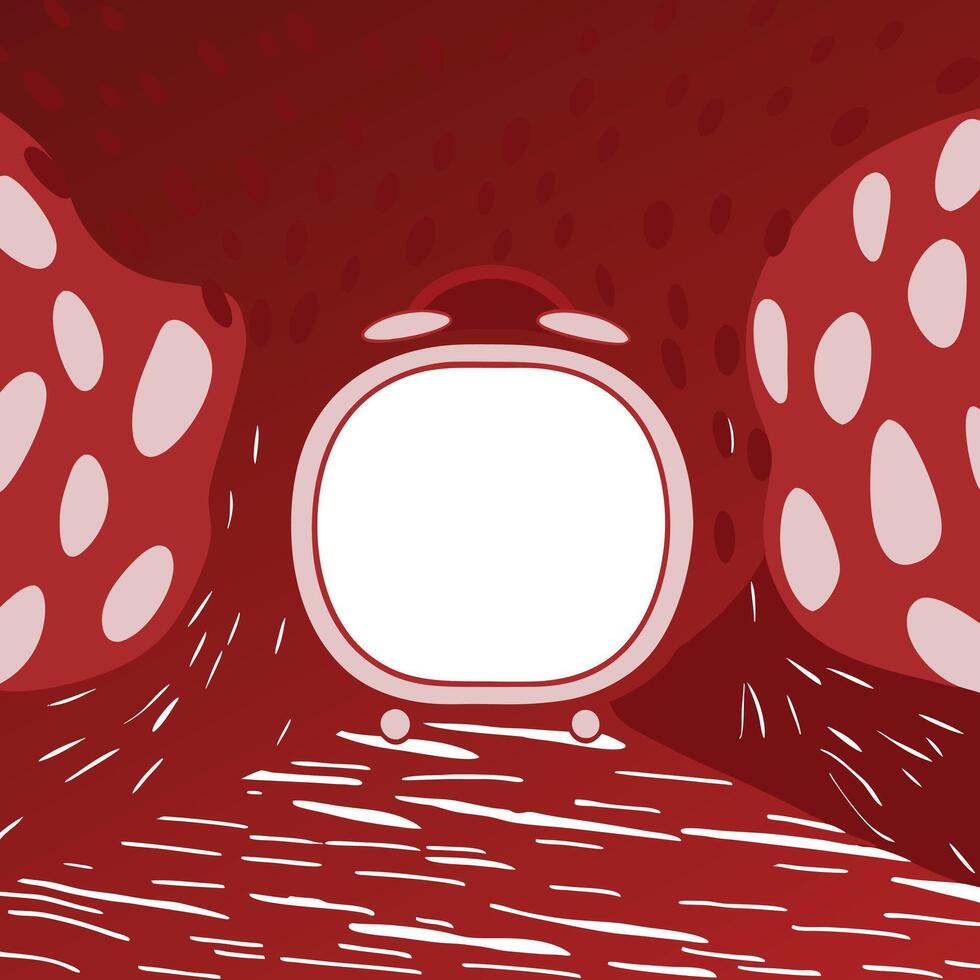 Abstract Red Background with White Shapes and Blank Space vector