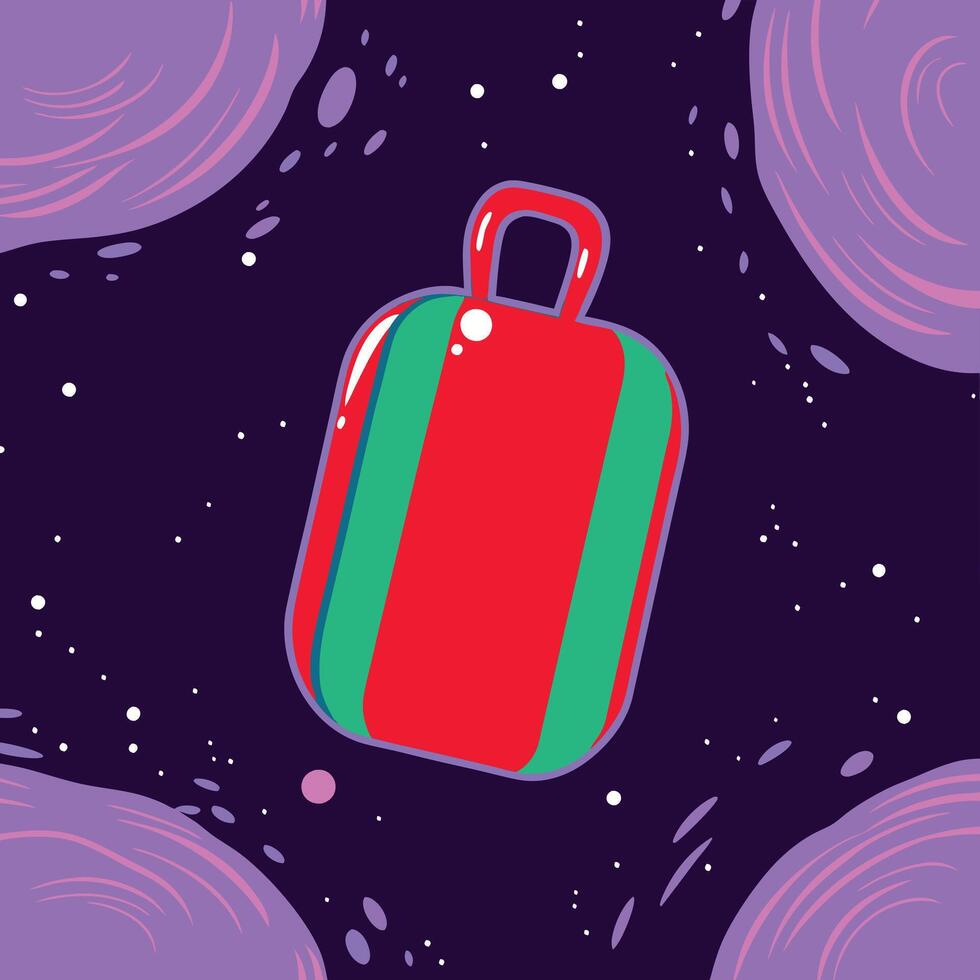 Cosmic Voyage A Suitcase in Space vector