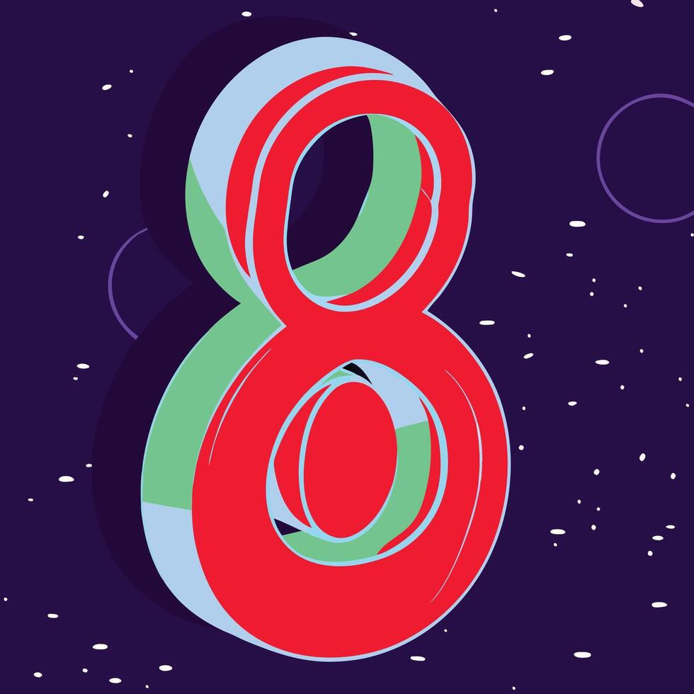 Abstract Number Eight Cosmic Design vector