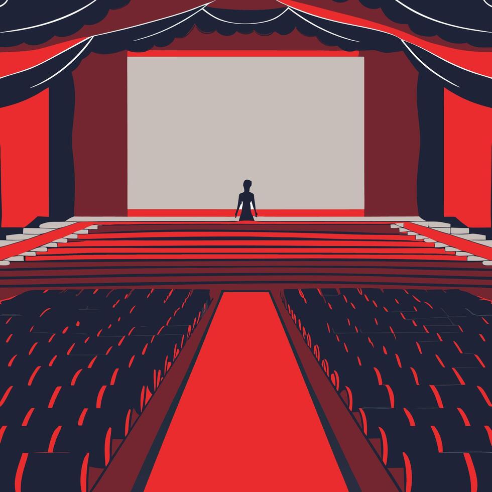 Empty Theater A Stage Awaits vector