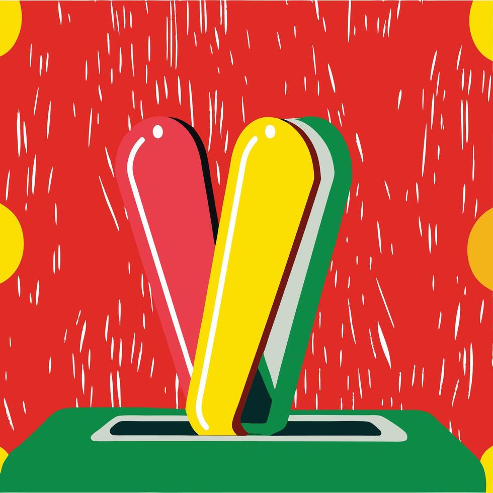 Abstract Colorful Voting Ballot Box vector