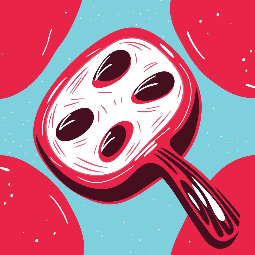 Abstract Fruit Illustration Red Seeds, Unique Design vector