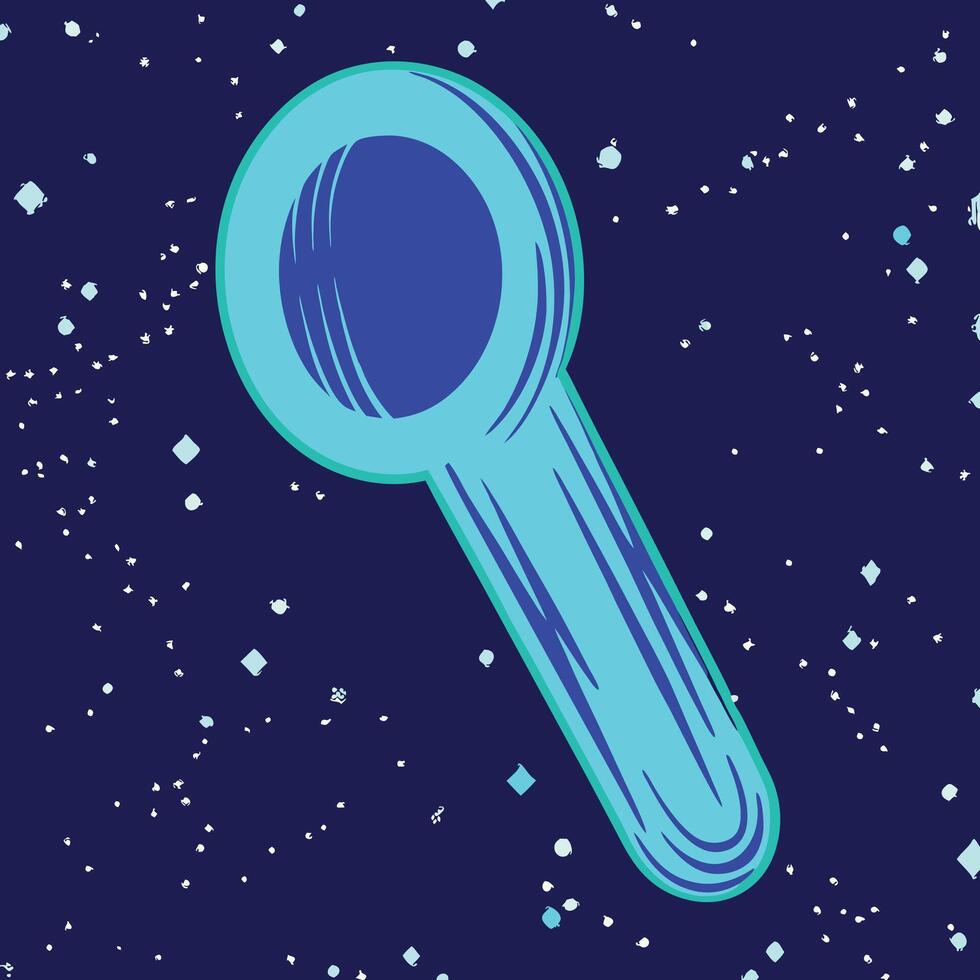 Abstract Cosmic Magnifying Glass Blue and Teal Design vector