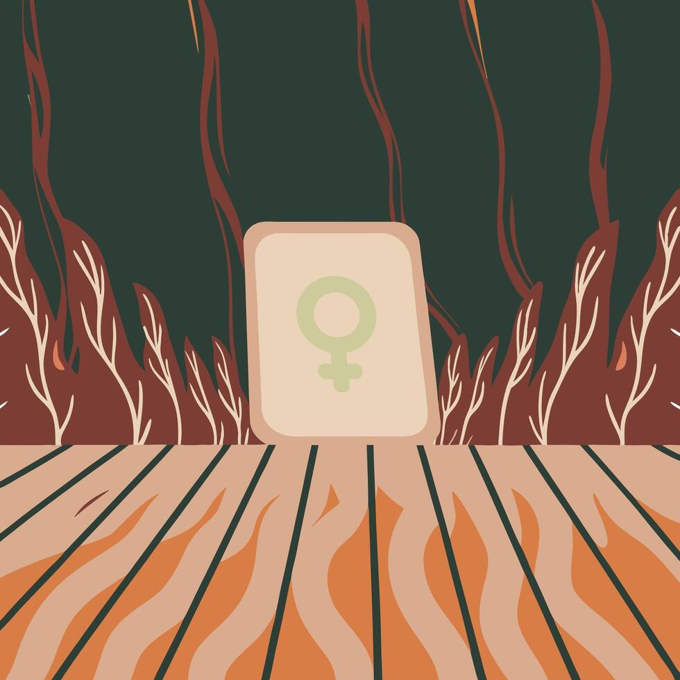 Feminine Symbol in Abstract Nature Scene vector