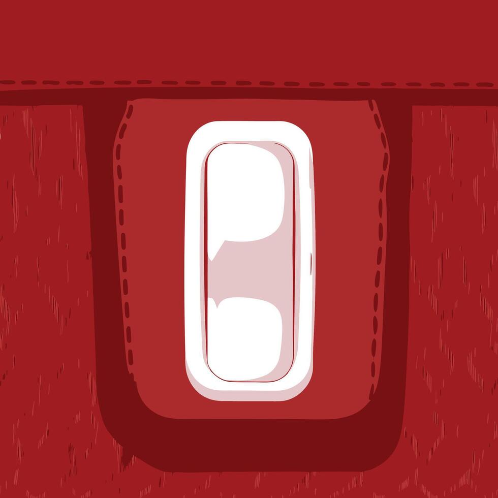 Red Textured Bag with Rectangular Pocket vector