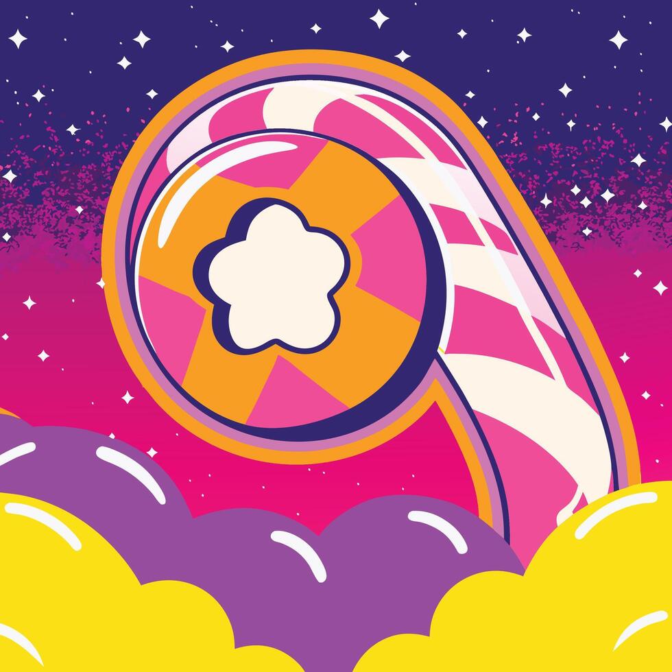 Candy Cane in Space A Whimsical Abstract Design vector