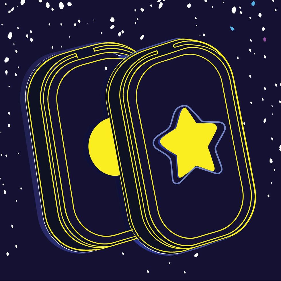 Abstract Star Circle Design Cosmic Duo vector