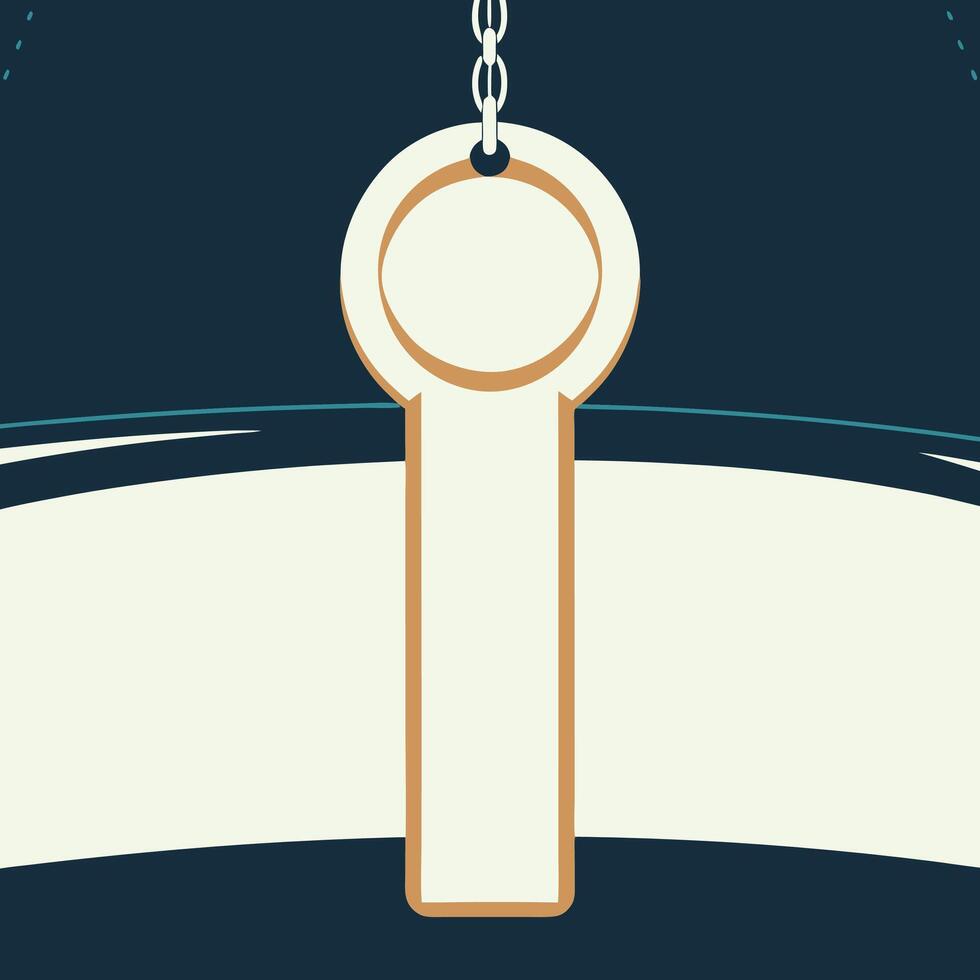 Abstract Design Minimalist Keychain with Chain vector