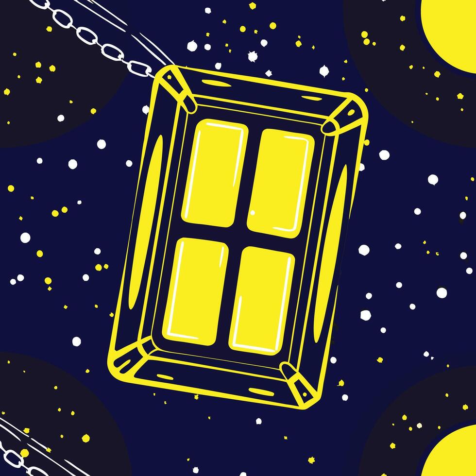 Cosmic Yellow Container A Celestial Journey vector