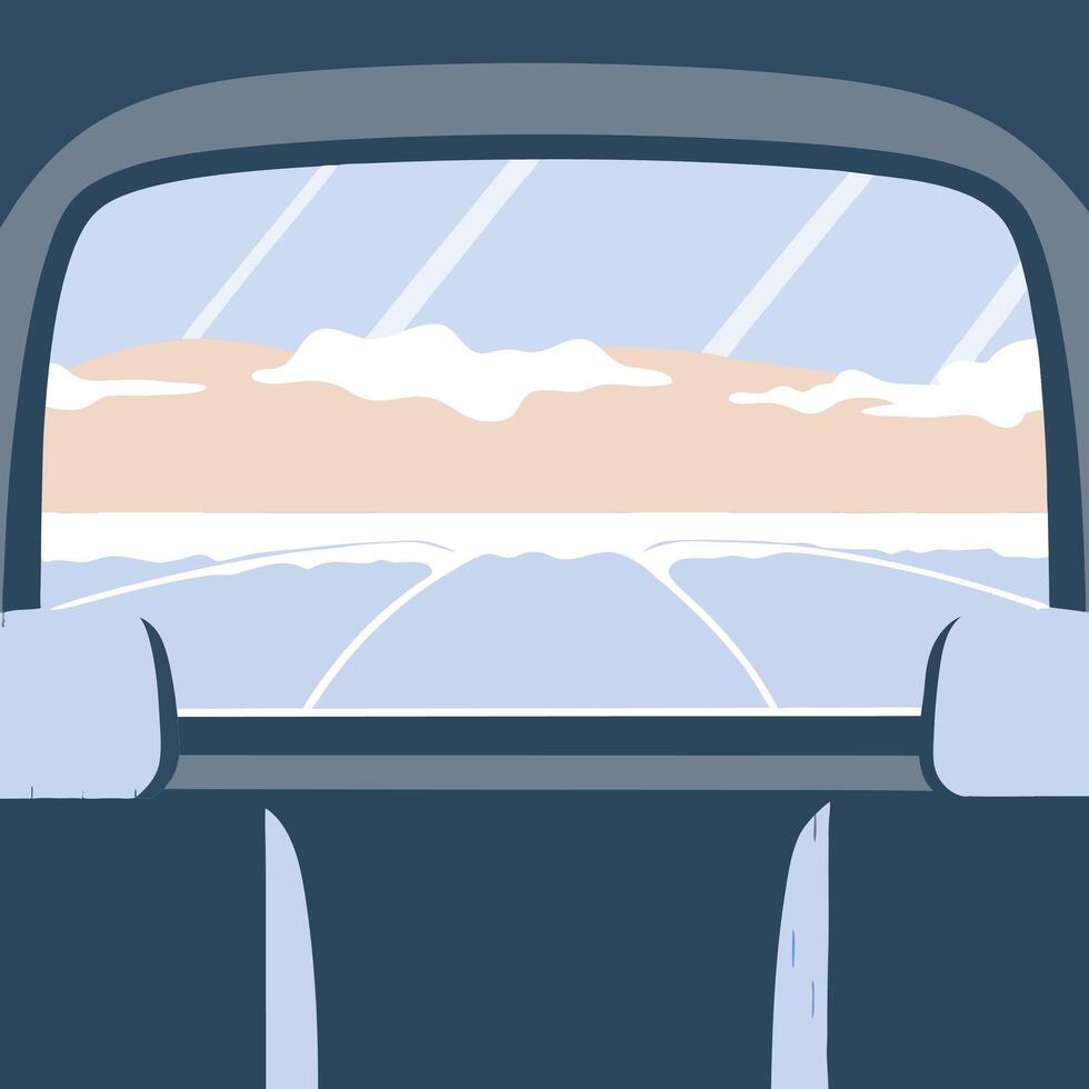 Serene Coastal View from Vehicle Window vector