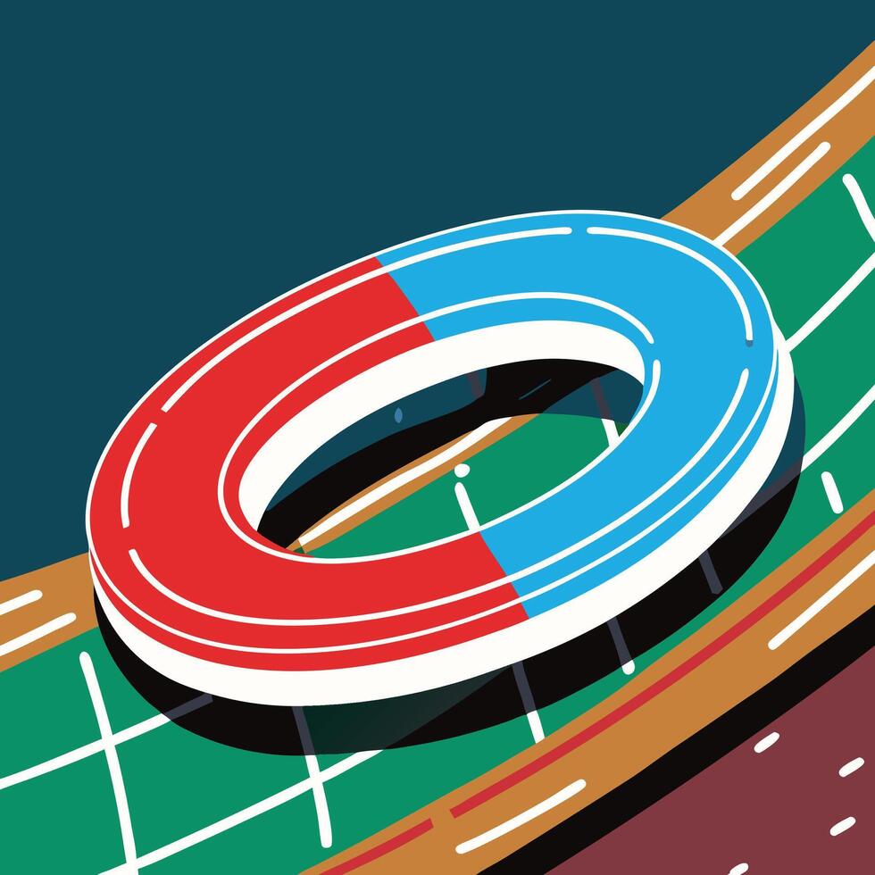 Abstract Stadium Design Red and Blue Arena Concept vector