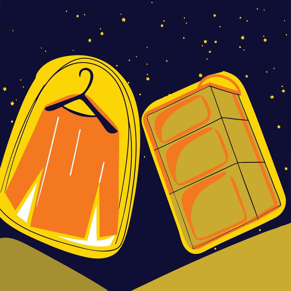 Nighttime Wardrobe Storage A Colorful Abstract vector