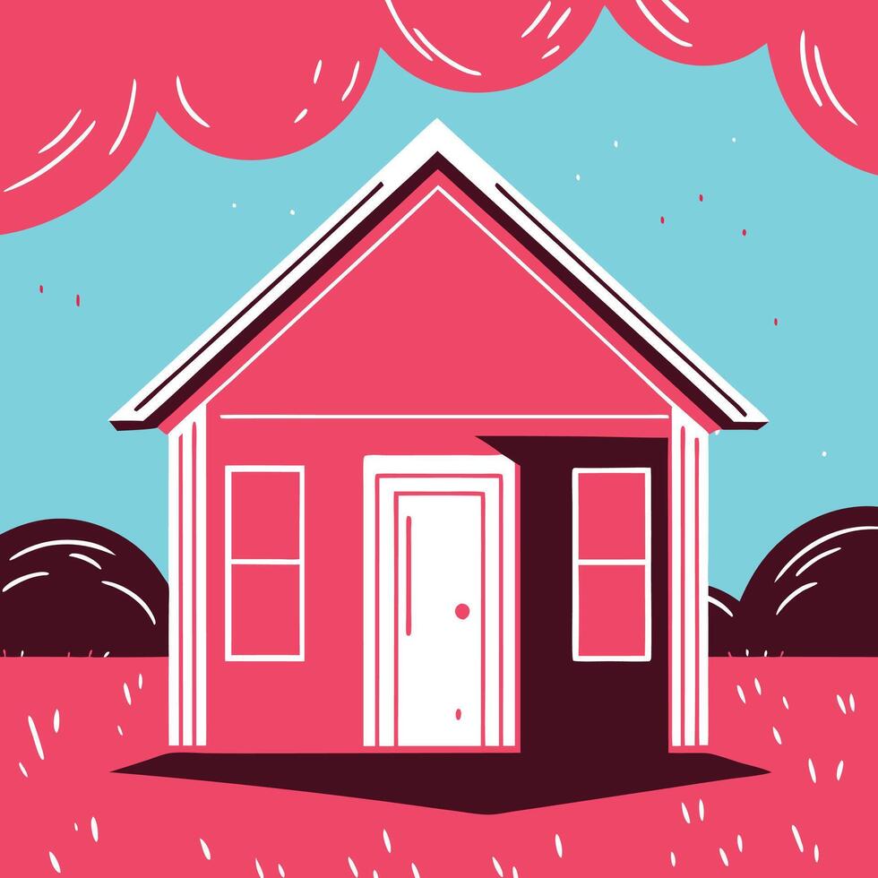 Cozy Cottage A Simple House Illustration vector