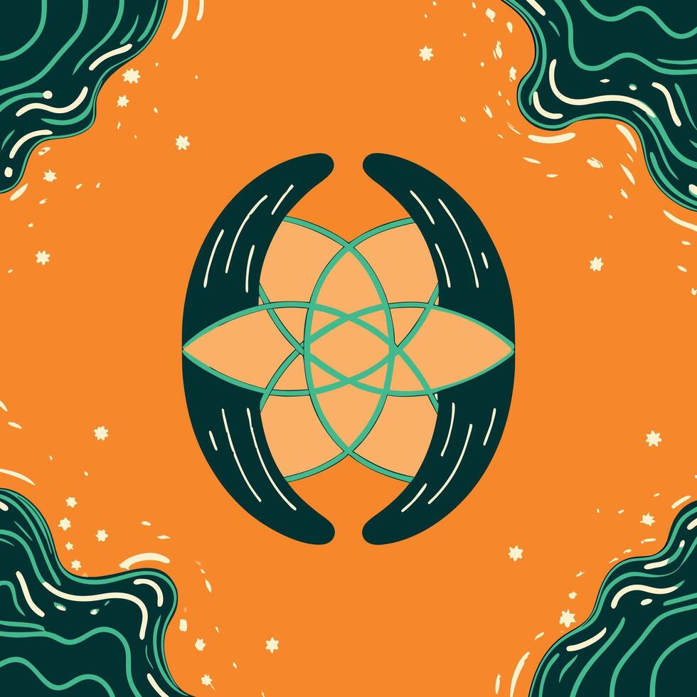 Abstract Orange and Teal Geometric Design vector