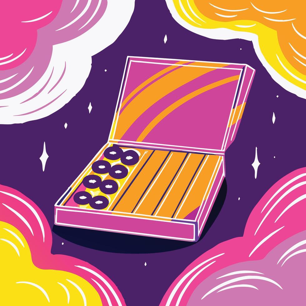 Abstract Colorful Box with Circles Design vector