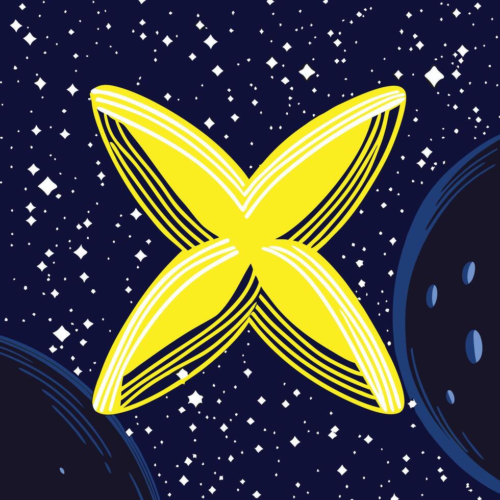 Cosmic X Abstract Space Exploration vector