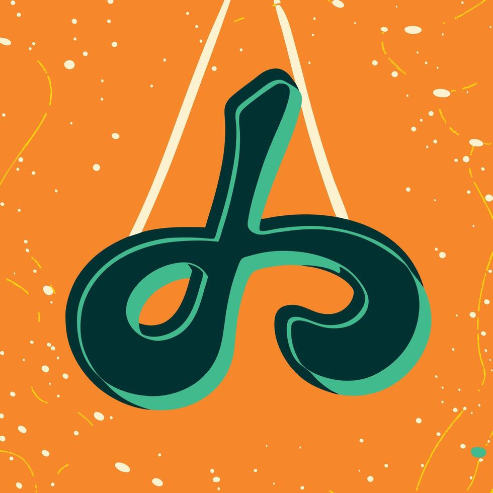 Abstract Teal and Orange Swirl Design vector