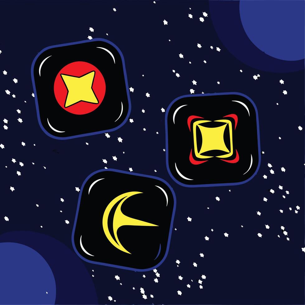 Cosmic Symbols Abstract Space Art vector