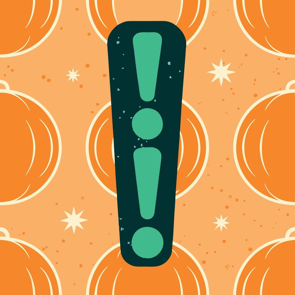 Autumn Alert Pumpkin Patch Design Exclamation Mark vector
