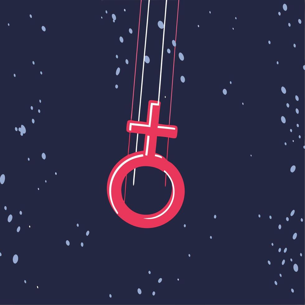 Suspended Female Symbol Abstract Art vector