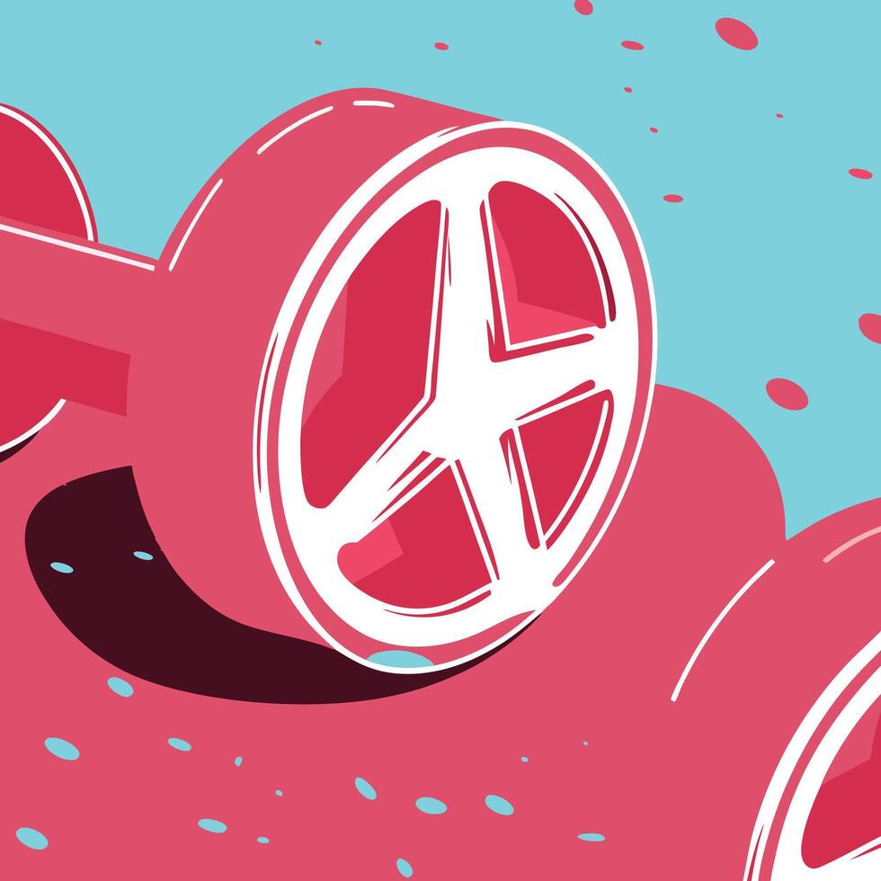 Abstract Pink Peace Symbol Design vector