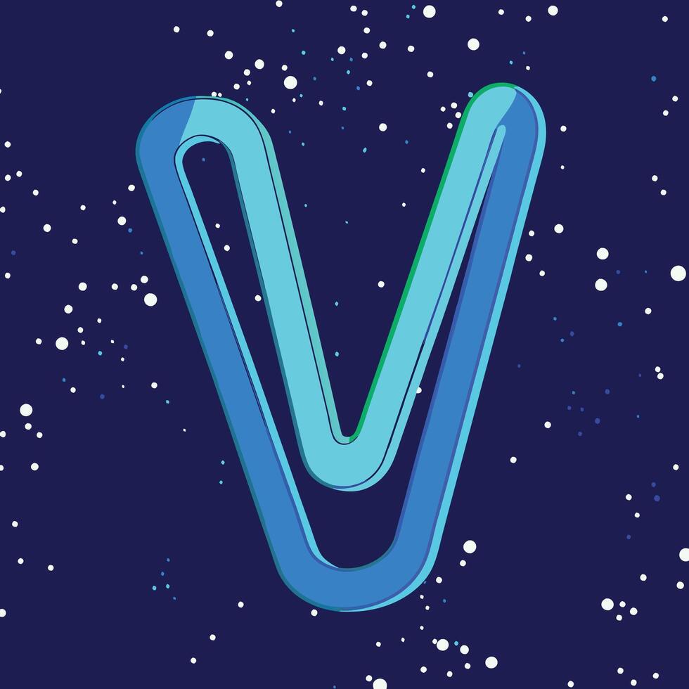 Abstract V-Shaped Design Blue, Neon, and Dots vector