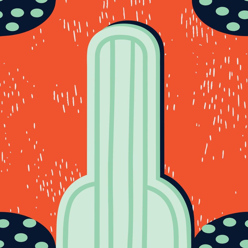 Abstract Art Green Stripes, Orange Background, Polka Dots vector