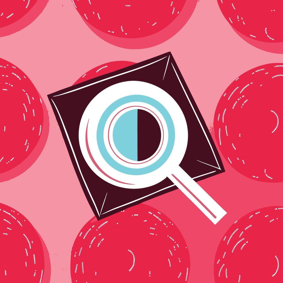 Abstract Design Half and Half Circle Magnifier vector