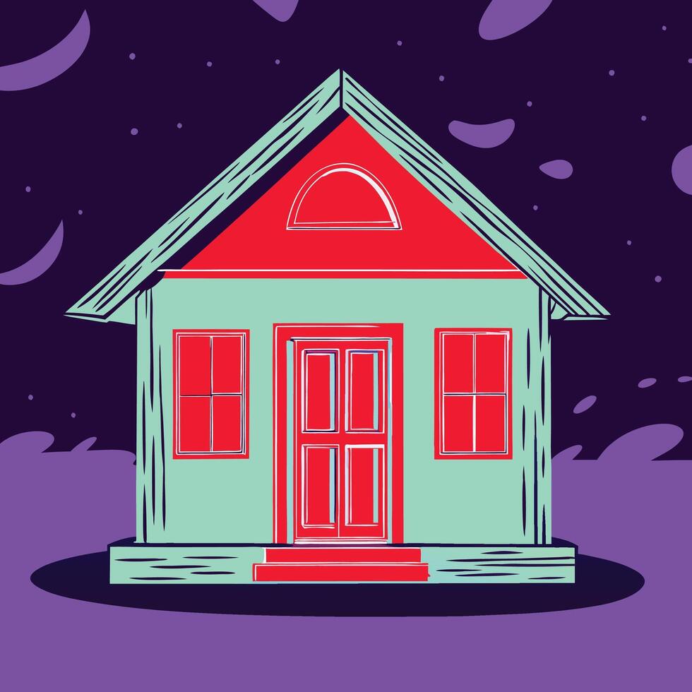 Colorful House Illustration Home Sweet Home Design vector