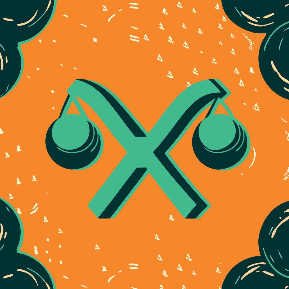 Abstract Scales of Justice Teal and Orange Graphic Design vector