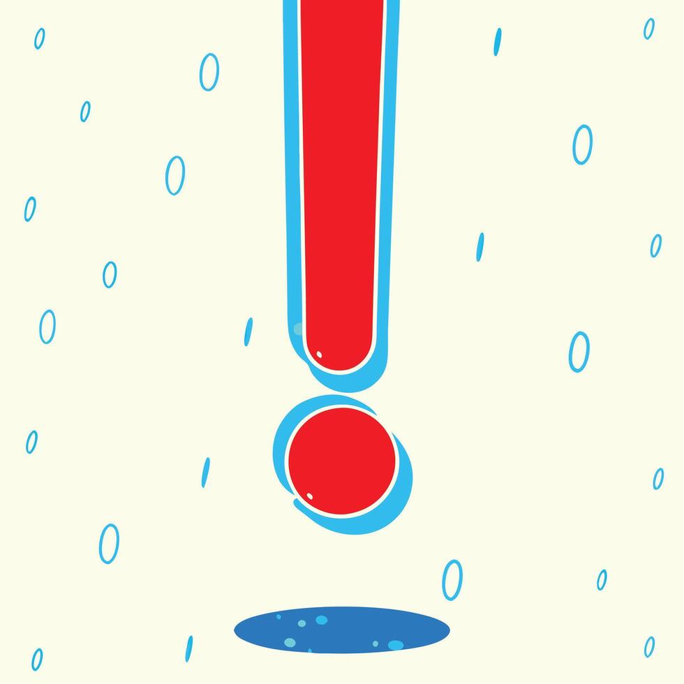 Urgent Alert Red Warning Sign with Falling Circles vector