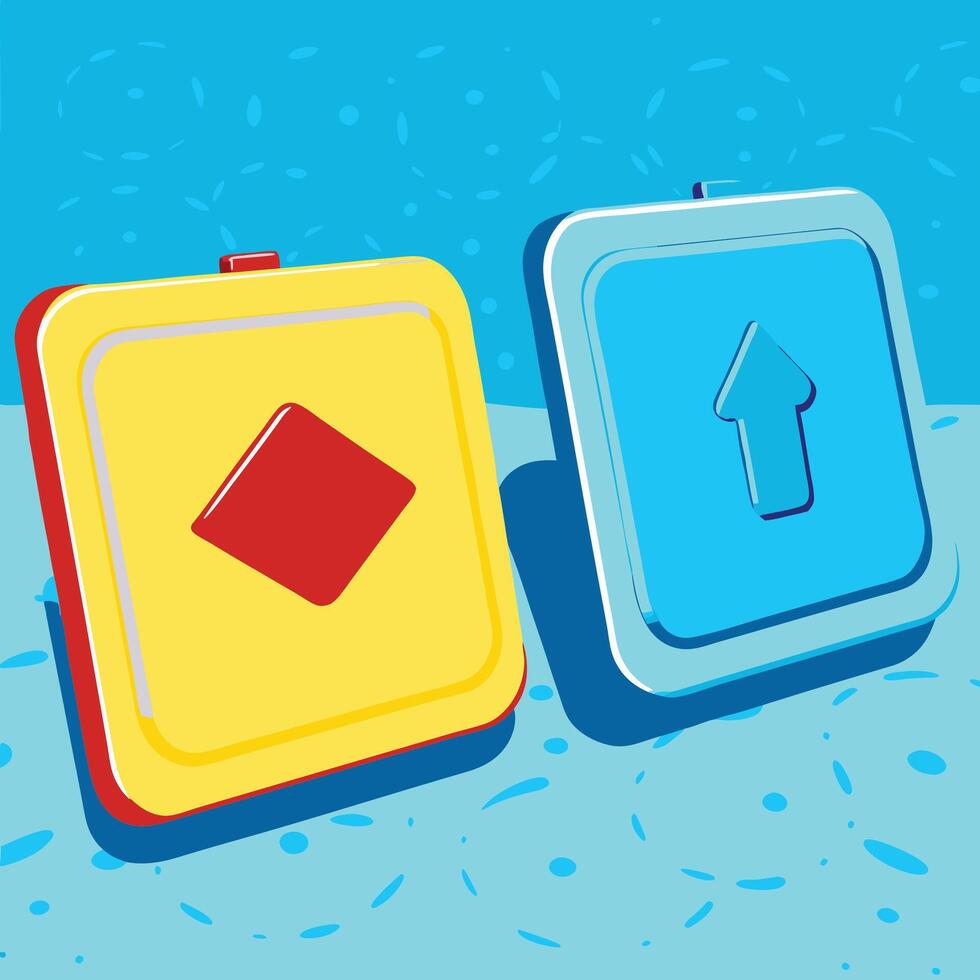 Abstract Upward and Downward Arrow Buttons vector